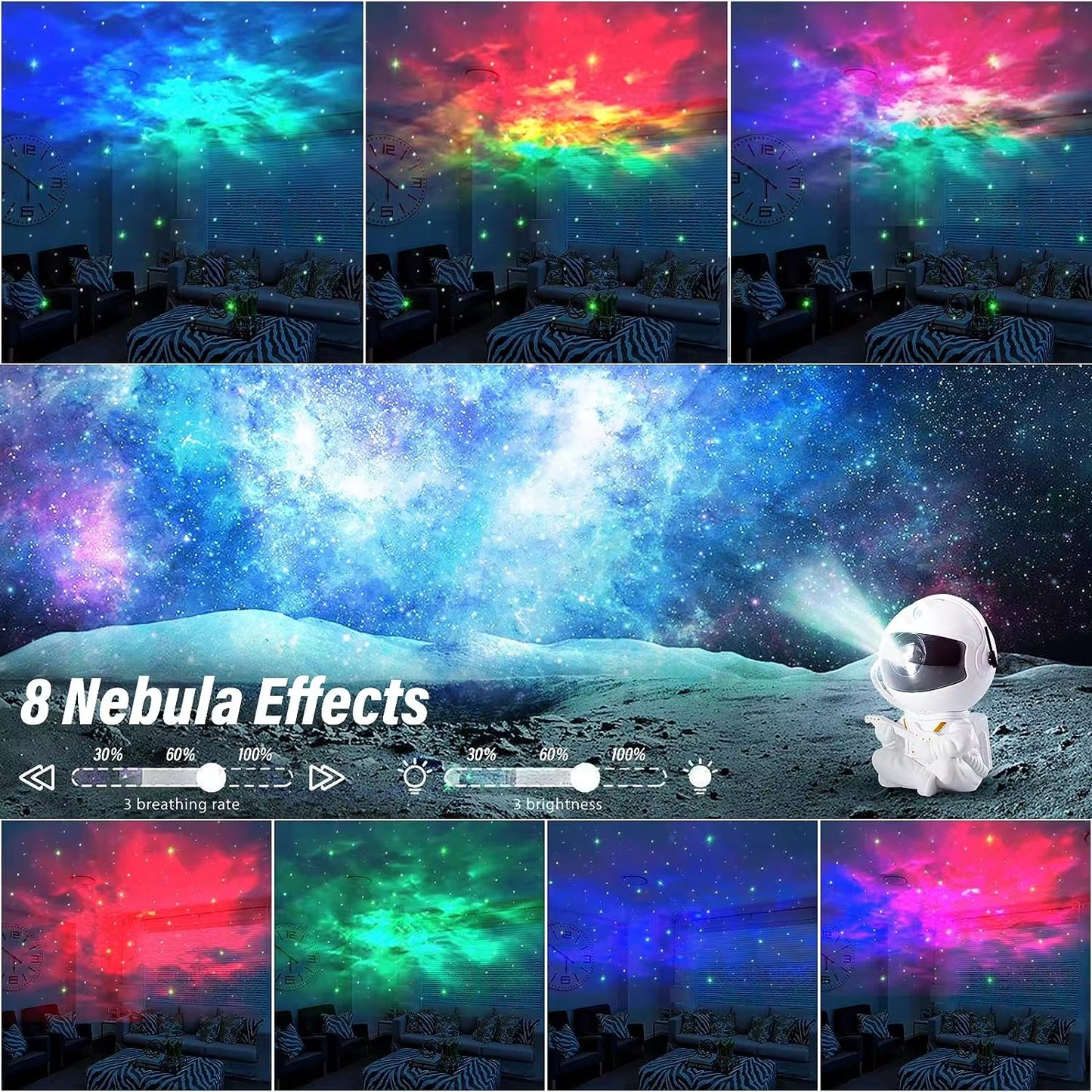 Kid Star Projector Galaxy Night Light Astronaut Space Projector Starry Nebula Ceiling LED Lamp for Christmas Birthday Gift